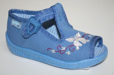 631B171 18 - dív.sandálek, modrá, motýlek