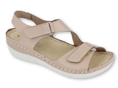 158D114 36 - INBLU dámské kožené sandály béžové