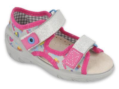 065X149 26 - SUNNY dívčí sandálky Befado stříbrné