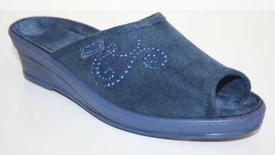 115D054 37 - pantofle LAURA OŠ modrá, korálky