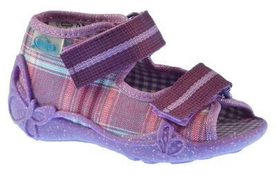 242P001 20 - dívčí sandálky Befado, fialové káro