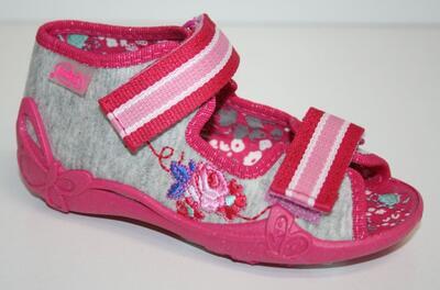 242P018 20 - dívčí sandálky Befado šedé, růžička