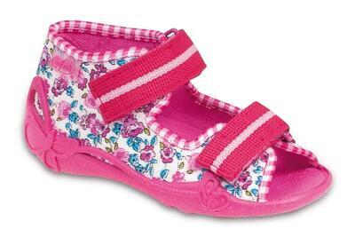 242P015 20 - dívčí sandálky Befado růžové, kytičky