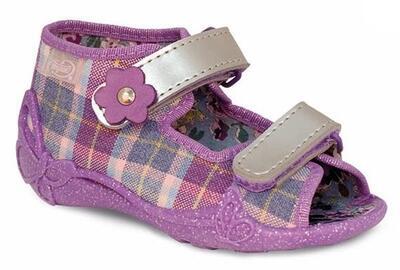 242P026 20 - dívčí sandálky Befado, fialové káro