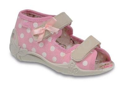 242P040 18 - dívčí sandálky Befado růžové, tečky
