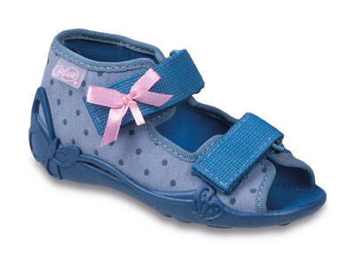 242P047 18 - dívčí sandálky Befado modré, mašlička