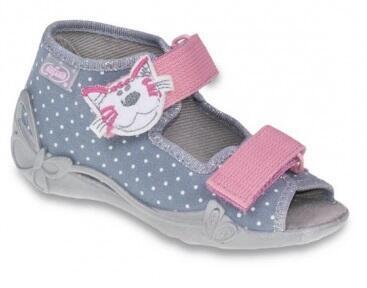 242P055 20 - dívčí sandálky Befado šedé, kočička