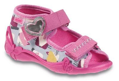 242P071 20 - dívčí sandálky Befado růžové, srdce