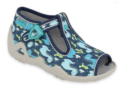 217P114 18 - chlapecké sandálky Befado modré, dino