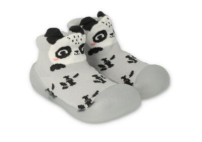 002P038 18 - Befado botičky pro miminka šedé,panda - 1