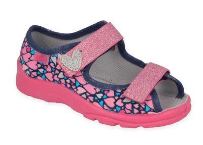 969Y165 31 - dívčí sandálky Befado růžové, srdíčka - 1