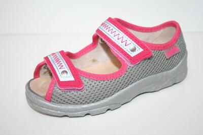 969X095 25 - dívčí sandálek,růž-šedá,kož.stélka