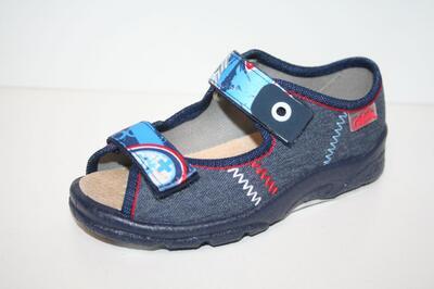 969X098 25 - chl.sandálek, tm.modrá,kož.stélka