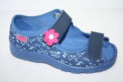 969Y082 32 - dívčí sandálek s patou,tm.modrá,kytka