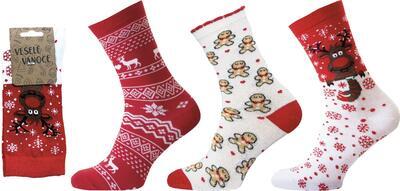NOVIA-1097 Dámské vánoční ponožky, lycra, 36-40