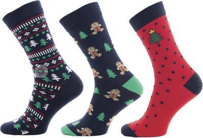 NOVIA-1046B Pánské vánoční ponožky, lycra, 42-46