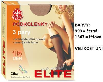 ELITE-ZORKA/3,sil.podkol.,3 páry, antibakt._ČERNÁ (b.999) - 1